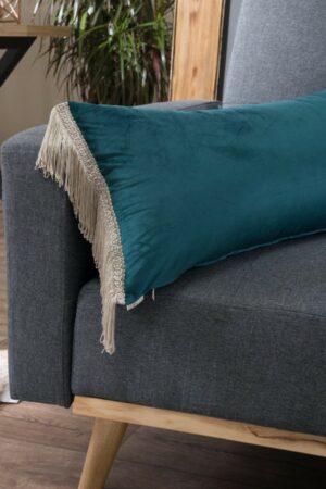 Μαξιλαροθήκη Velvet 13 Με Κρόσι (30x60cm) - 30x60cm με γέμιση - Image 1