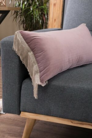 Μαξιλαροθήκη Velvet 12 Με Κρόσι (30x60cm) - 30x60cm με γέμιση - Image 1