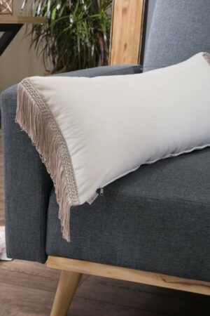 Μαξιλαροθήκη Velvet 01 Με Κρόσι (30x60cm) - 30x60cm με γέμιση - Image 1