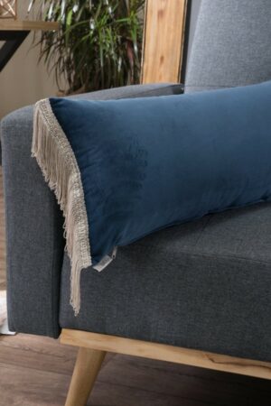 Μαξιλαροθήκη Velvet 04 Με Κρόσι (30x60cm) - 30x60cm με γέμιση - Image 1