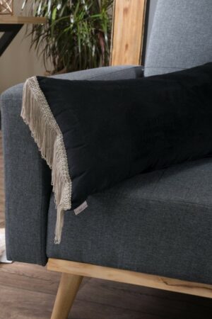 Μαξιλαροθήκη Velvet 06 Με Κρόσι (30x60cm) - 30x60cm με γέμιση - Image 1