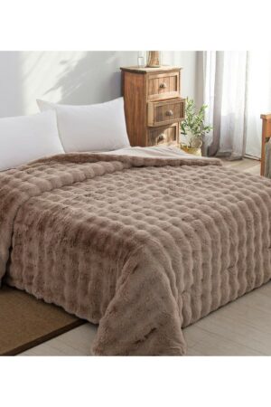 Κουβερτοπάπλωμα Υπέρδιπλο Flannel 900 Taupe Adam Home - Image 1